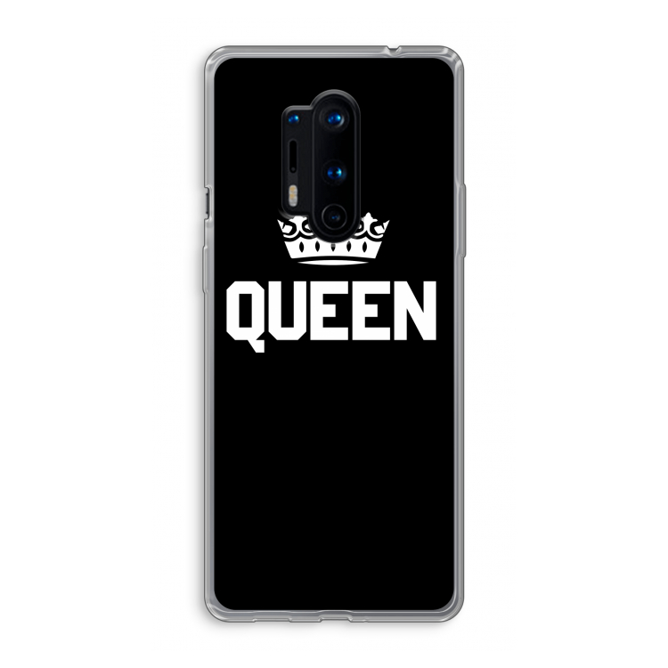 Queen zwart: OnePlus 8 Pro Transparant Hoesje
