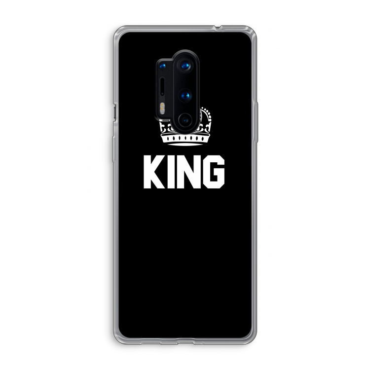 King zwart: OnePlus 8 Pro Transparant Hoesje