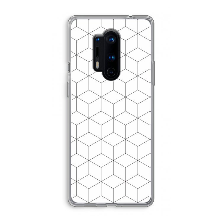 Zwart-witte kubussen: OnePlus 8 Pro Transparant Hoesje