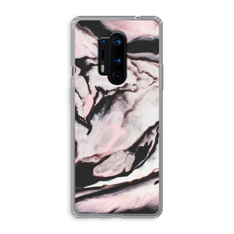 Roze stroom: OnePlus 8 Pro Transparant Hoesje