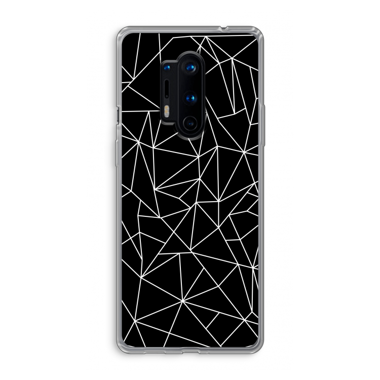 Geometrische lijnen wit: OnePlus 8 Pro Transparant Hoesje
