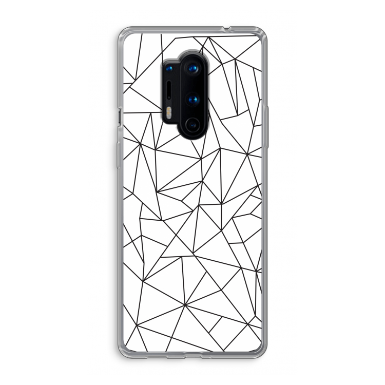 Geometrische lijnen zwart: OnePlus 8 Pro Transparant Hoesje