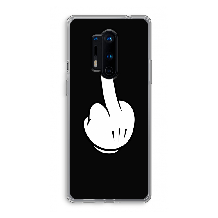 Middle finger black: OnePlus 8 Pro Transparant Hoesje