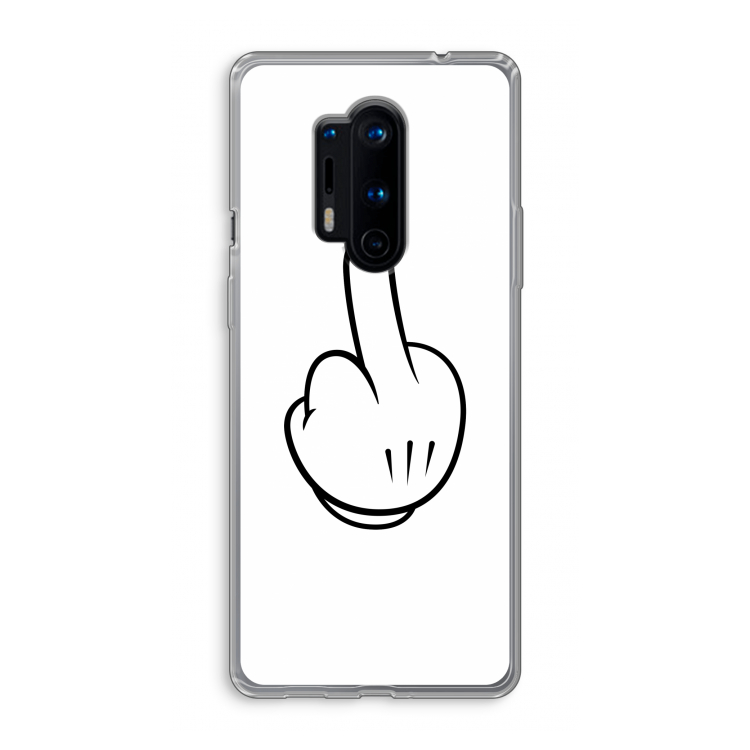 Middle finger white: OnePlus 8 Pro Transparant Hoesje
