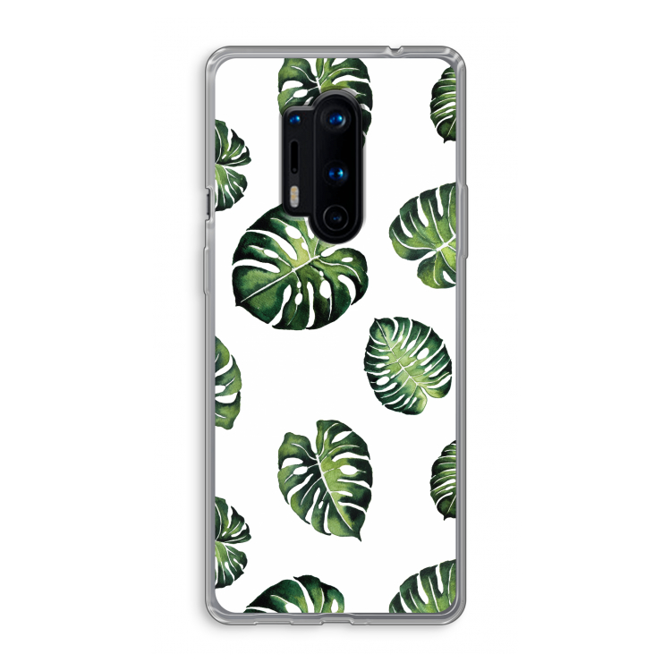 Tropische bladeren: OnePlus 8 Pro Transparant Hoesje