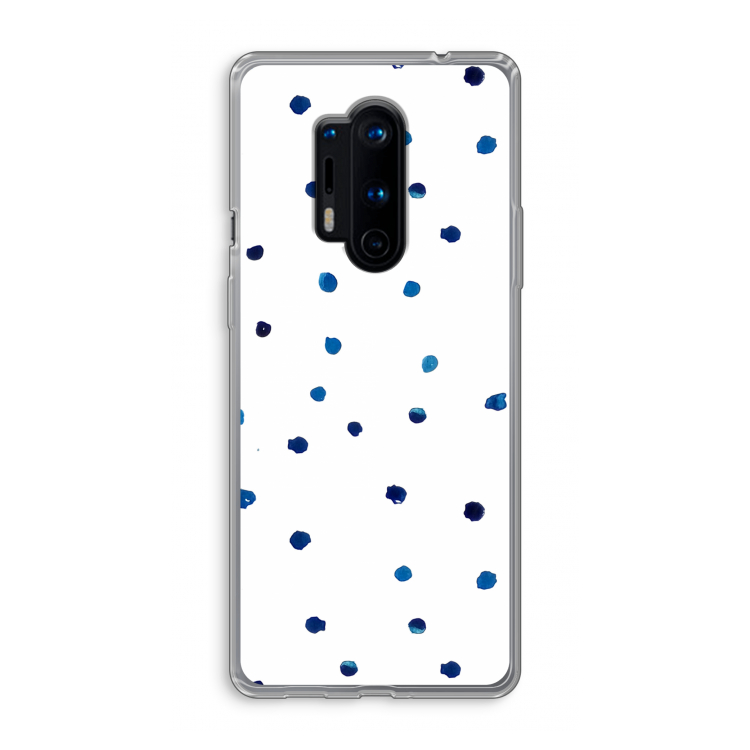 Blauwe stippen: OnePlus 8 Pro Transparant Hoesje