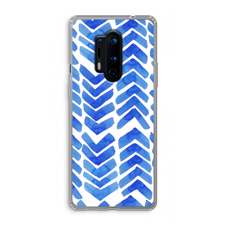 Blauwe pijlen: OnePlus 8 Pro Transparant Hoesje