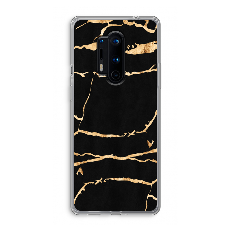 Gouden marmer: OnePlus 8 Pro Transparant Hoesje
