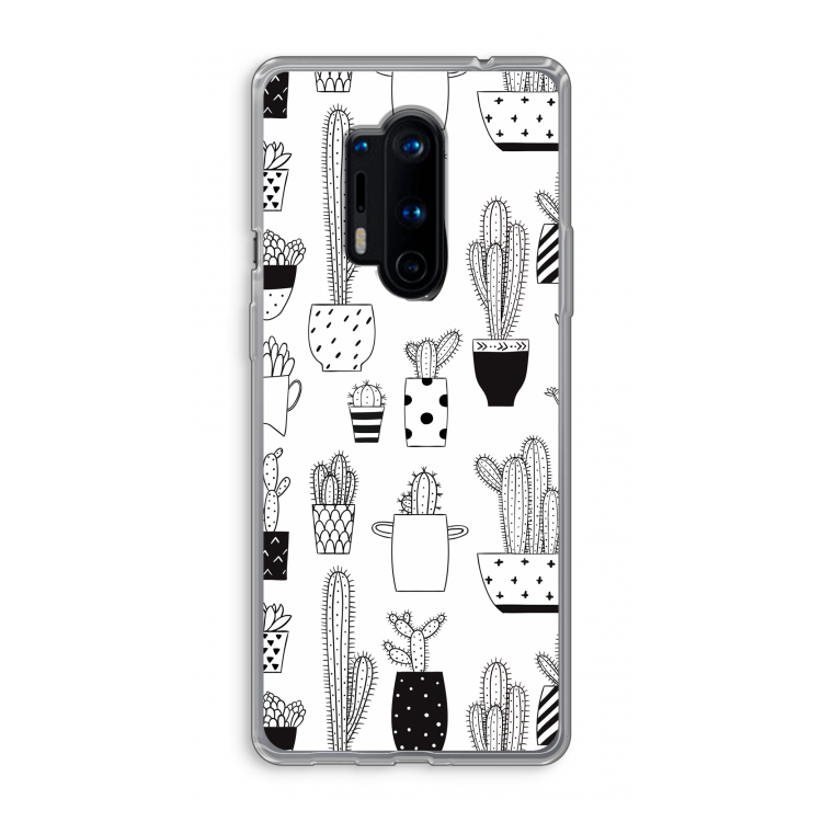Cactusmotief: OnePlus 8 Pro Transparant Hoesje