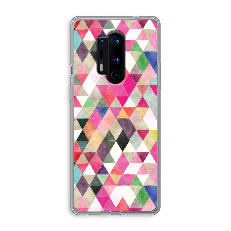 Gekleurde driehoekjes: OnePlus 8 Pro Transparant Hoesje