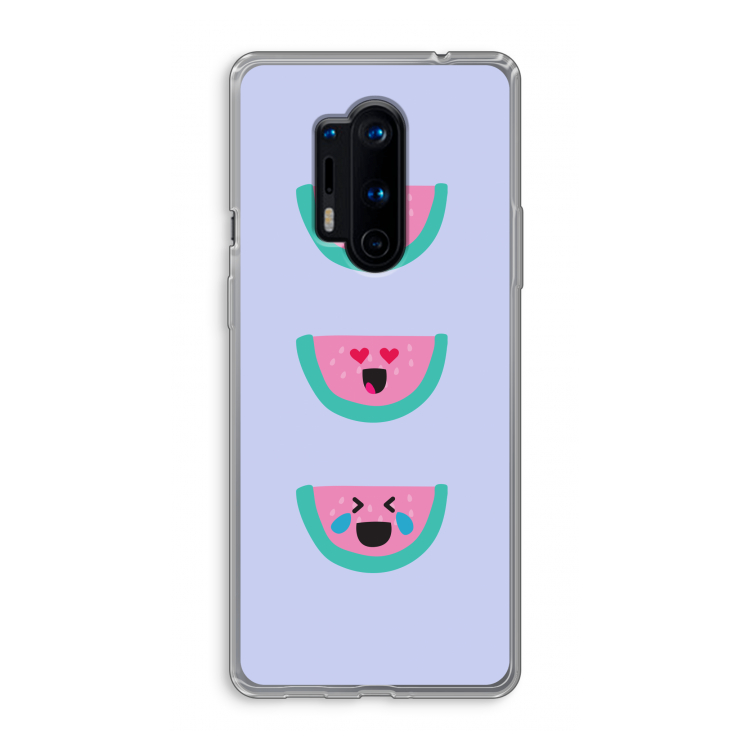 Smiley watermeloen: OnePlus 8 Pro Transparant Hoesje