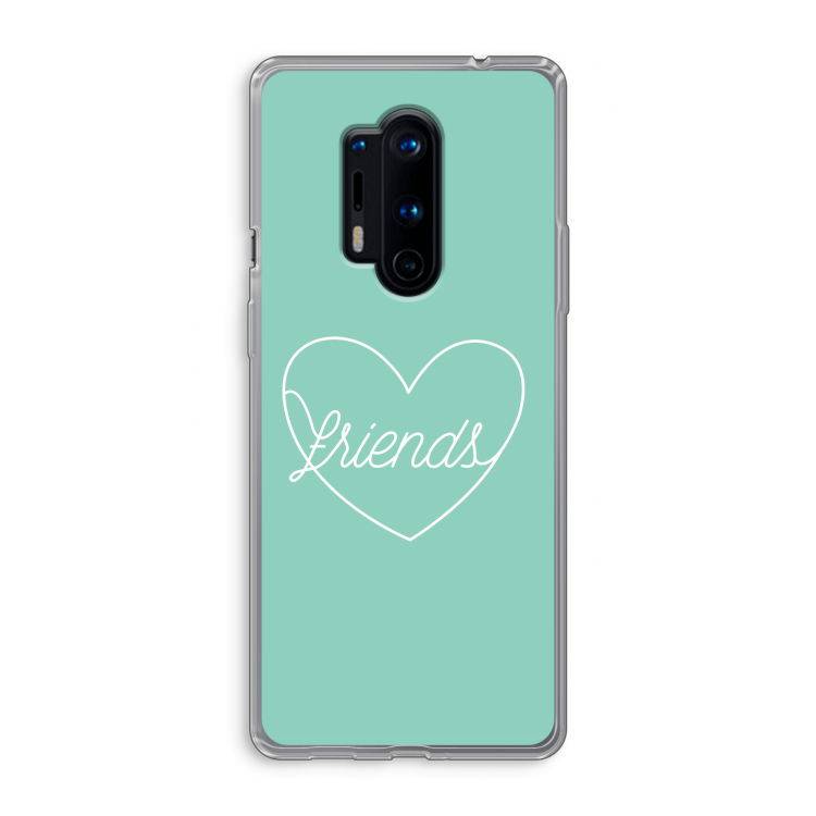 Friends heart pastel: OnePlus 8 Pro Transparant Hoesje