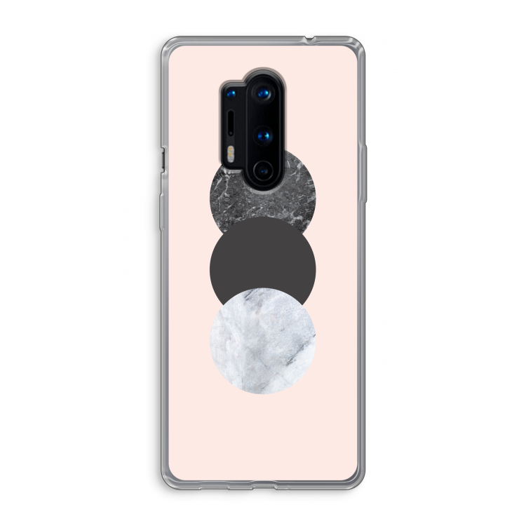 Marmeren cirkels: OnePlus 8 Pro Transparant Hoesje