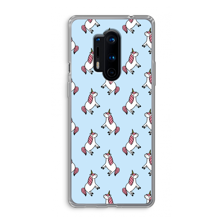 Eenhoorns overal: OnePlus 8 Pro Transparant Hoesje
