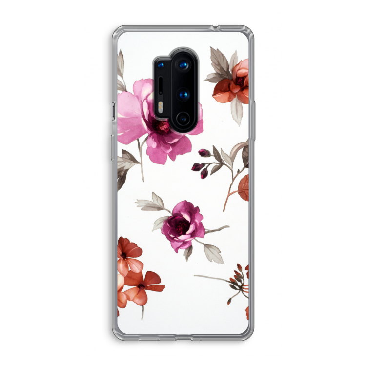 Geschilderde bloemen: OnePlus 8 Pro Transparant Hoesje