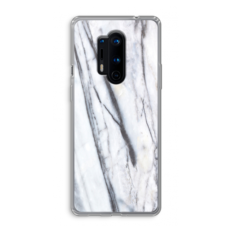 Gestreepte marmer: OnePlus 8 Pro Transparant Hoesje