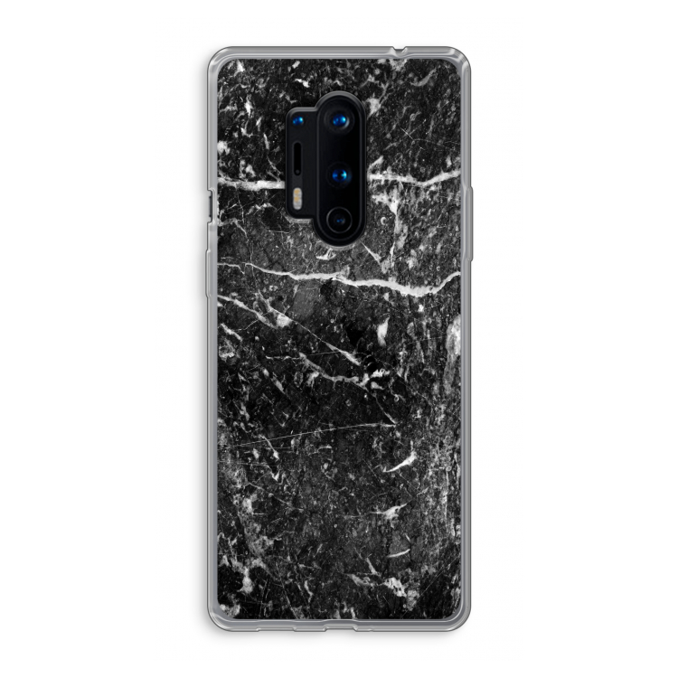 Zwart marmer: OnePlus 8 Pro Transparant Hoesje