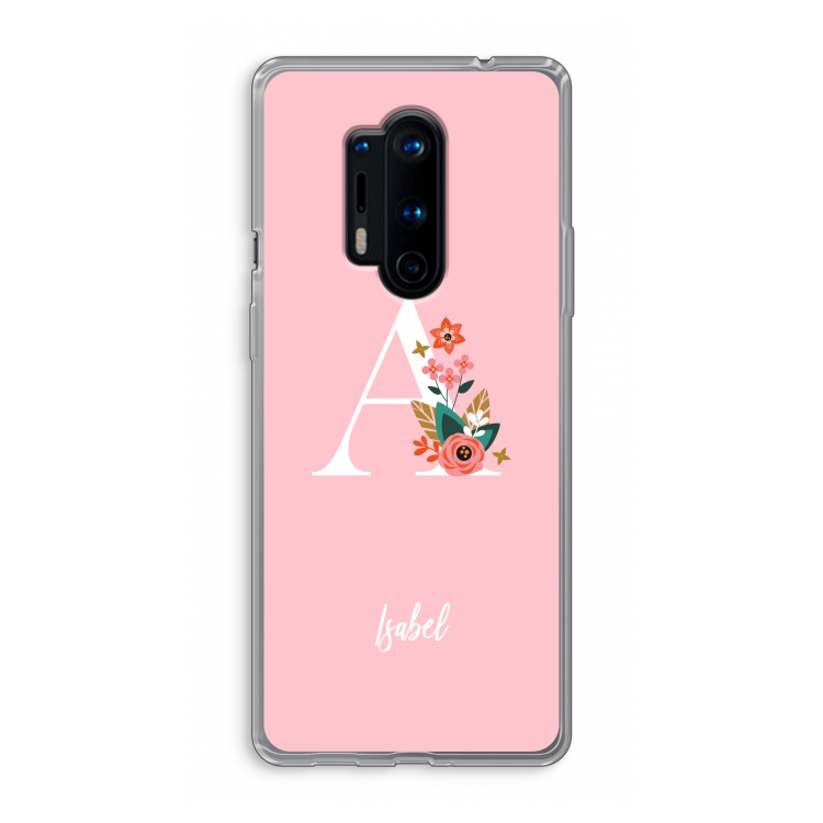 Pink Bouquet: OnePlus 8 Pro Transparant Hoesje