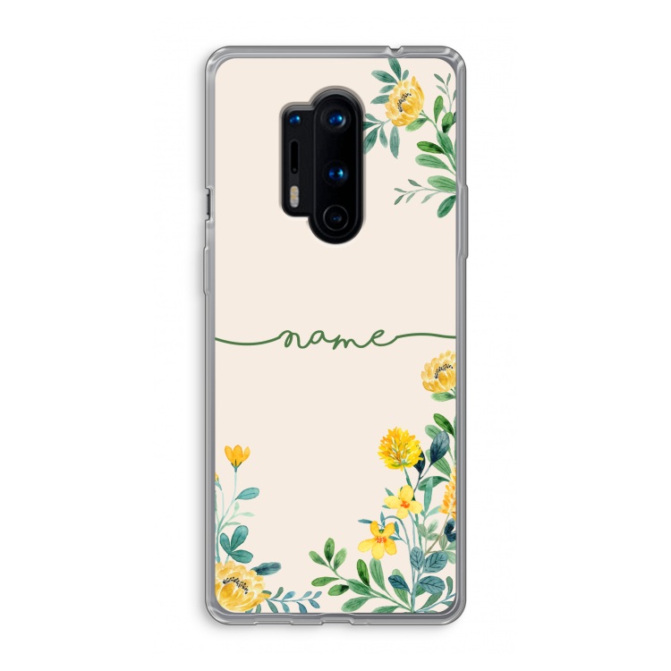 Gele bloemen: OnePlus 8 Pro Transparant Hoesje