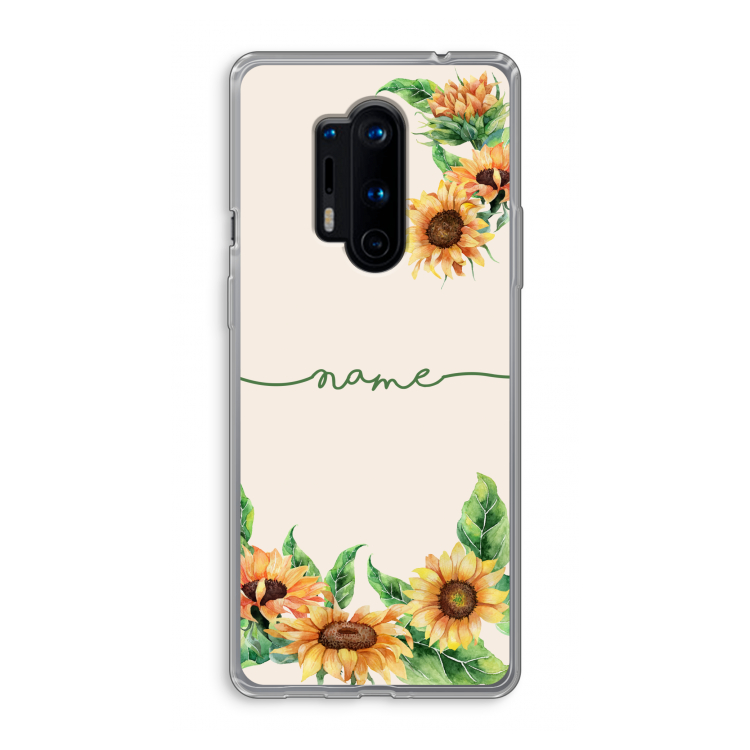Zonnebloemen: OnePlus 8 Pro Transparant Hoesje