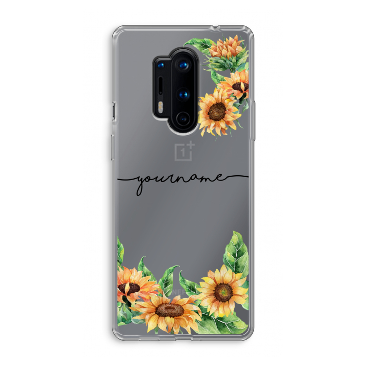 Zonnebloemen: OnePlus 8 Pro Transparant Hoesje