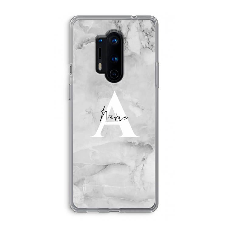 Ivory Marble: OnePlus 8 Pro Transparant Hoesje