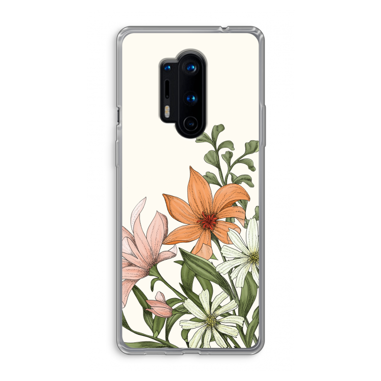 Floral bouquet: OnePlus 8 Pro Transparant Hoesje