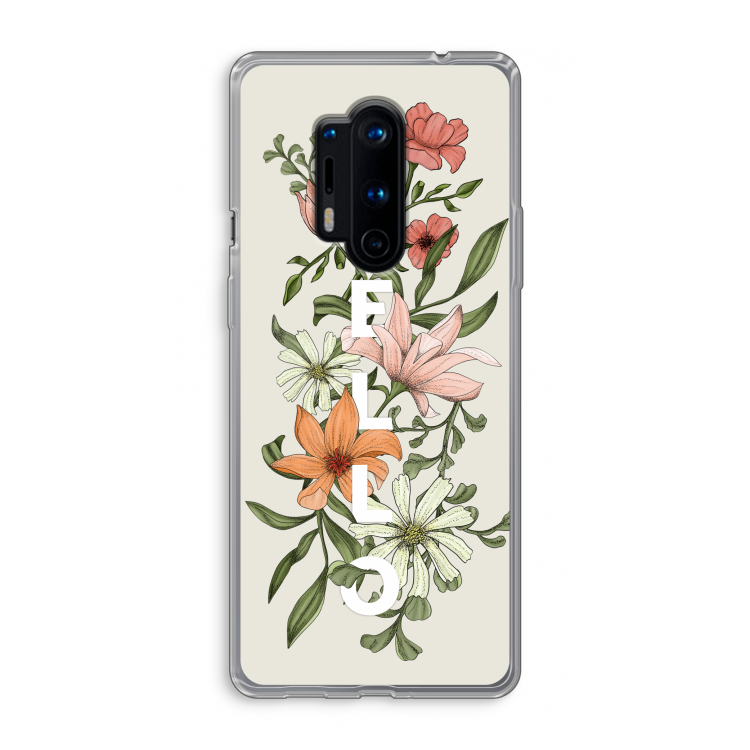 Hello bloemen: OnePlus 8 Pro Transparant Hoesje