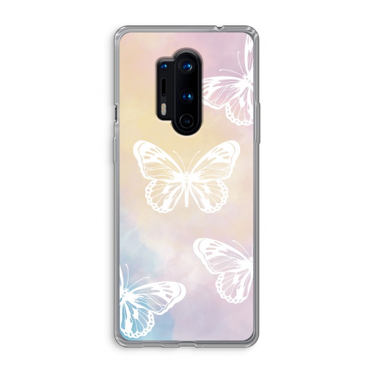 White butterfly: OnePlus 8 Pro Transparant Hoesje
