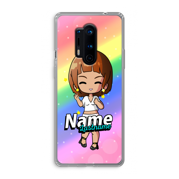 Chibi Maker vrouw: OnePlus 8 Pro Transparant Hoesje