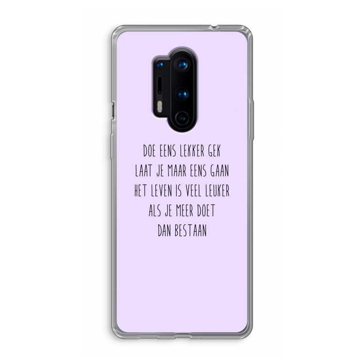 Gek: OnePlus 8 Pro Transparant Hoesje