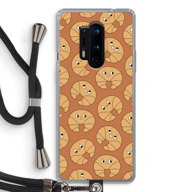 Croissant: OnePlus 8 Pro Transparant Hoesje met koord