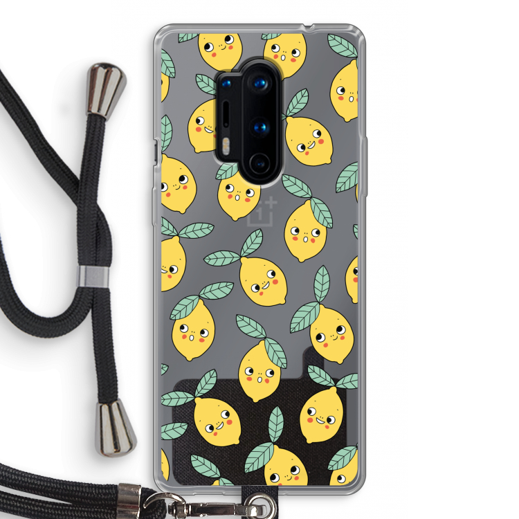 Citroenen: OnePlus 8 Pro Transparant Hoesje met koord