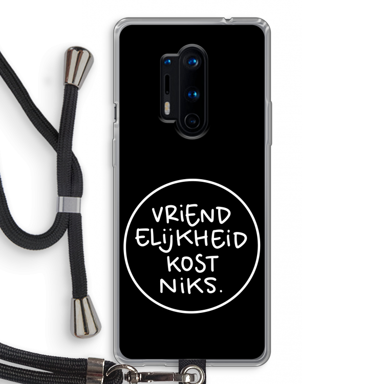 Vriendelijkheid: OnePlus 8 Pro Transparant Hoesje met koord