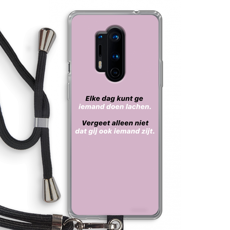 gij zijt ook iemand: OnePlus 8 Pro Transparant Hoesje met koord