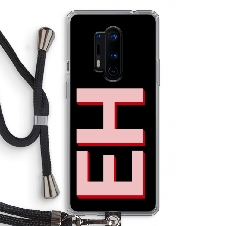 Monogram: OnePlus 8 Pro Transparant Hoesje met koord