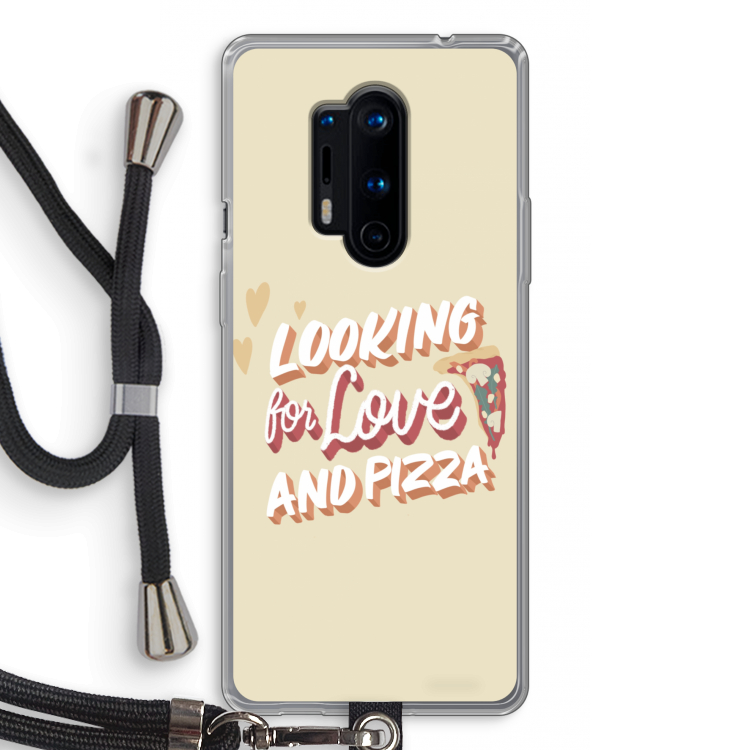 Pizza is the answer: OnePlus 8 Pro Transparant Hoesje met koord