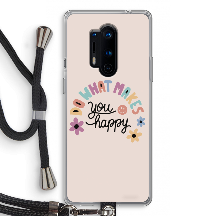 Happy days: OnePlus 8 Pro Transparant Hoesje met koord