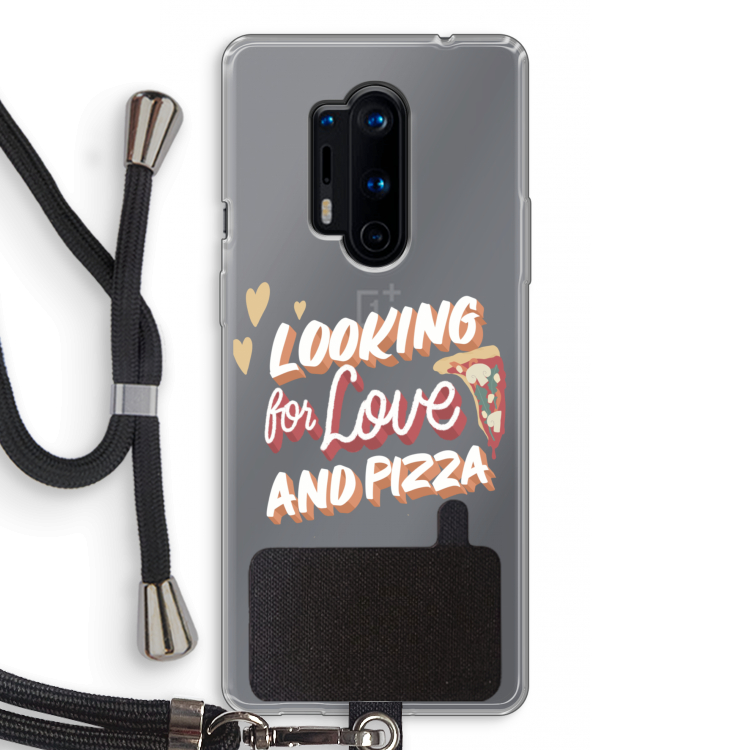 Pizza is the answer: OnePlus 8 Pro Transparant Hoesje met koord