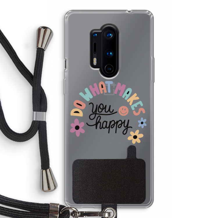 Happy days: OnePlus 8 Pro Transparant Hoesje met koord