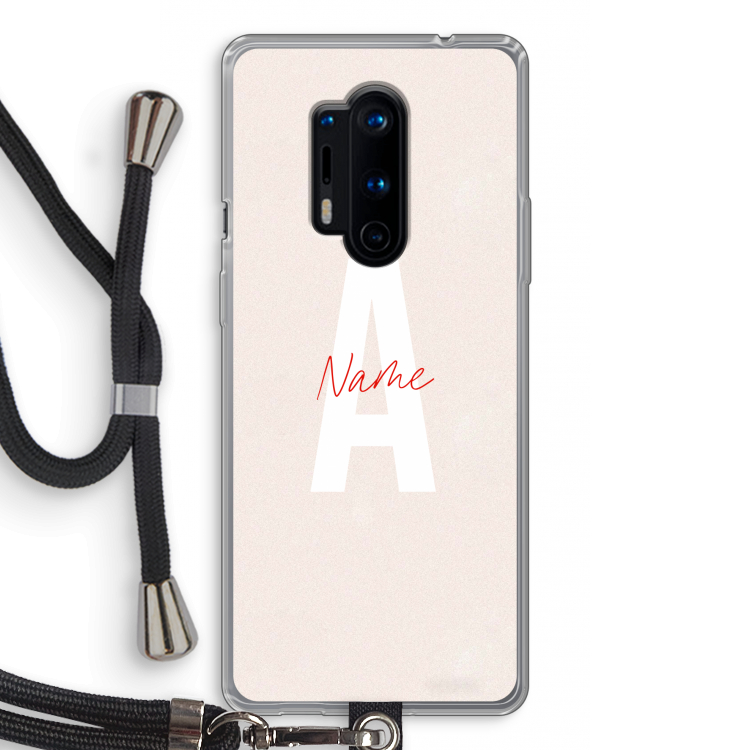 Strawberry Milkshake: OnePlus 8 Pro Transparant Hoesje met koord