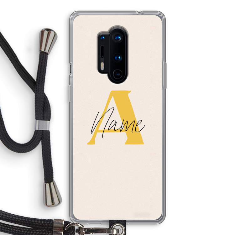 Amber Script: OnePlus 8 Pro Transparant Hoesje met koord