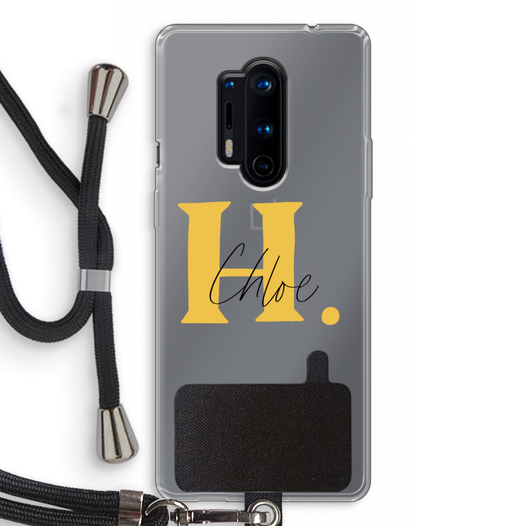 Amber Script: OnePlus 8 Pro Transparant Hoesje met koord