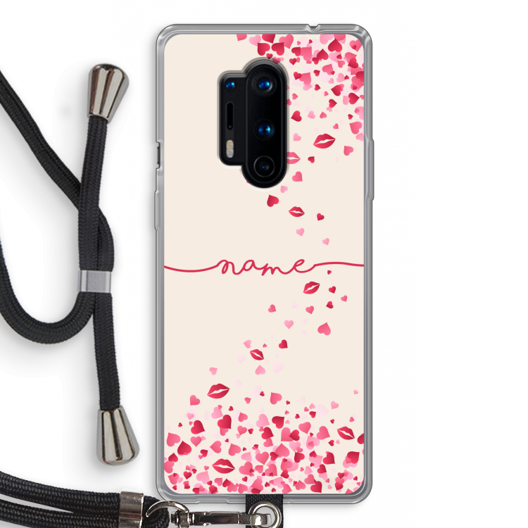 Hartjes en kusjes: OnePlus 8 Pro Transparant Hoesje met koord