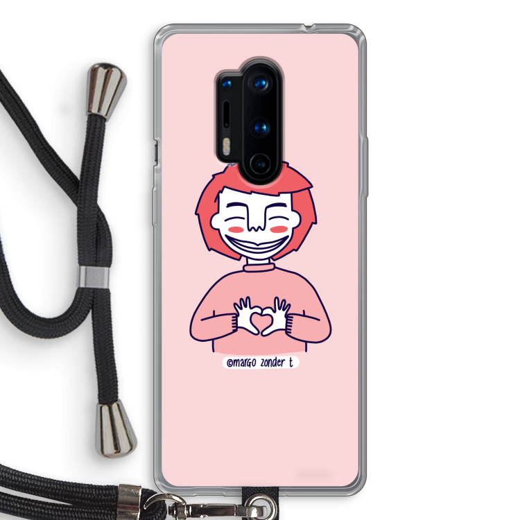 Hartje: OnePlus 8 Pro Transparant Hoesje met koord