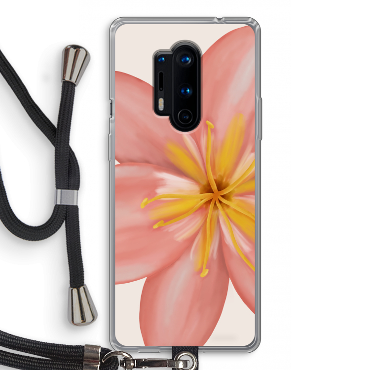 Pink Ellila Flower: OnePlus 8 Pro Transparant Hoesje met koord