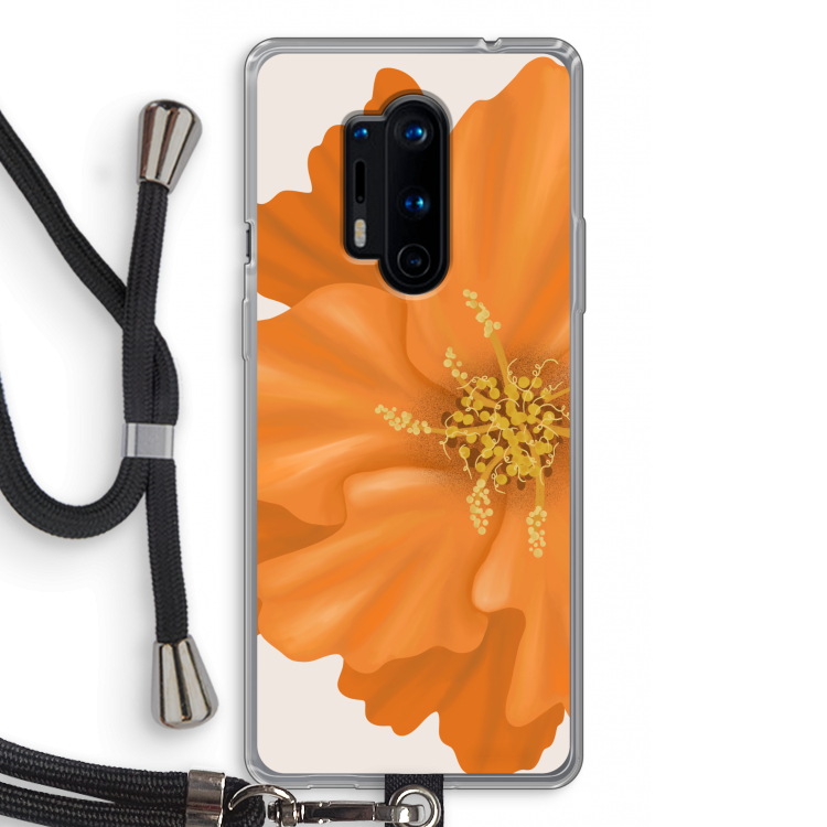 Orange Ellila flower: OnePlus 8 Pro Transparant Hoesje met koord