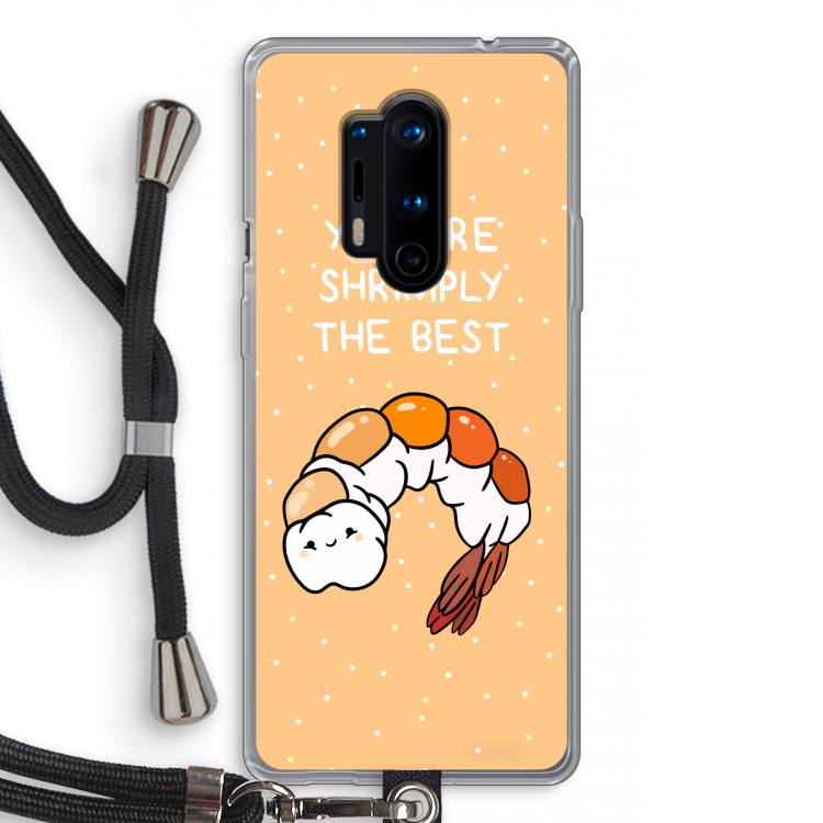 You're Shrimply The Best: OnePlus 8 Pro Transparant Hoesje met koord