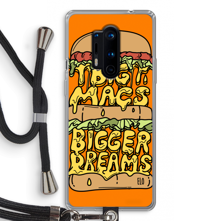 Big Macs Bigger Dreams: OnePlus 8 Pro Transparant Hoesje met koord