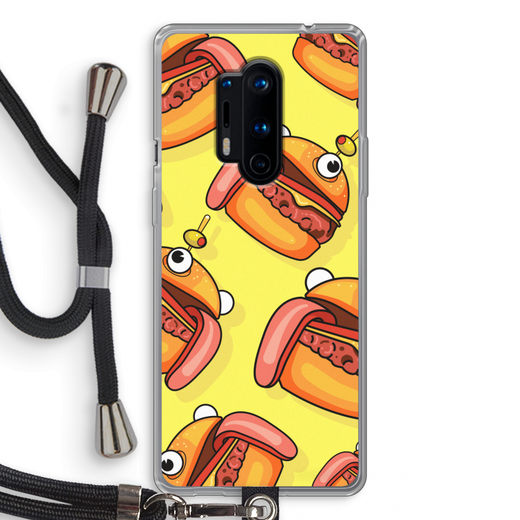 Hamburger: OnePlus 8 Pro Transparant Hoesje met koord